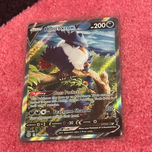 Honchkrow V #162 – Pokémon Brilliant Stars – As Pictured - Picture 1 of 6